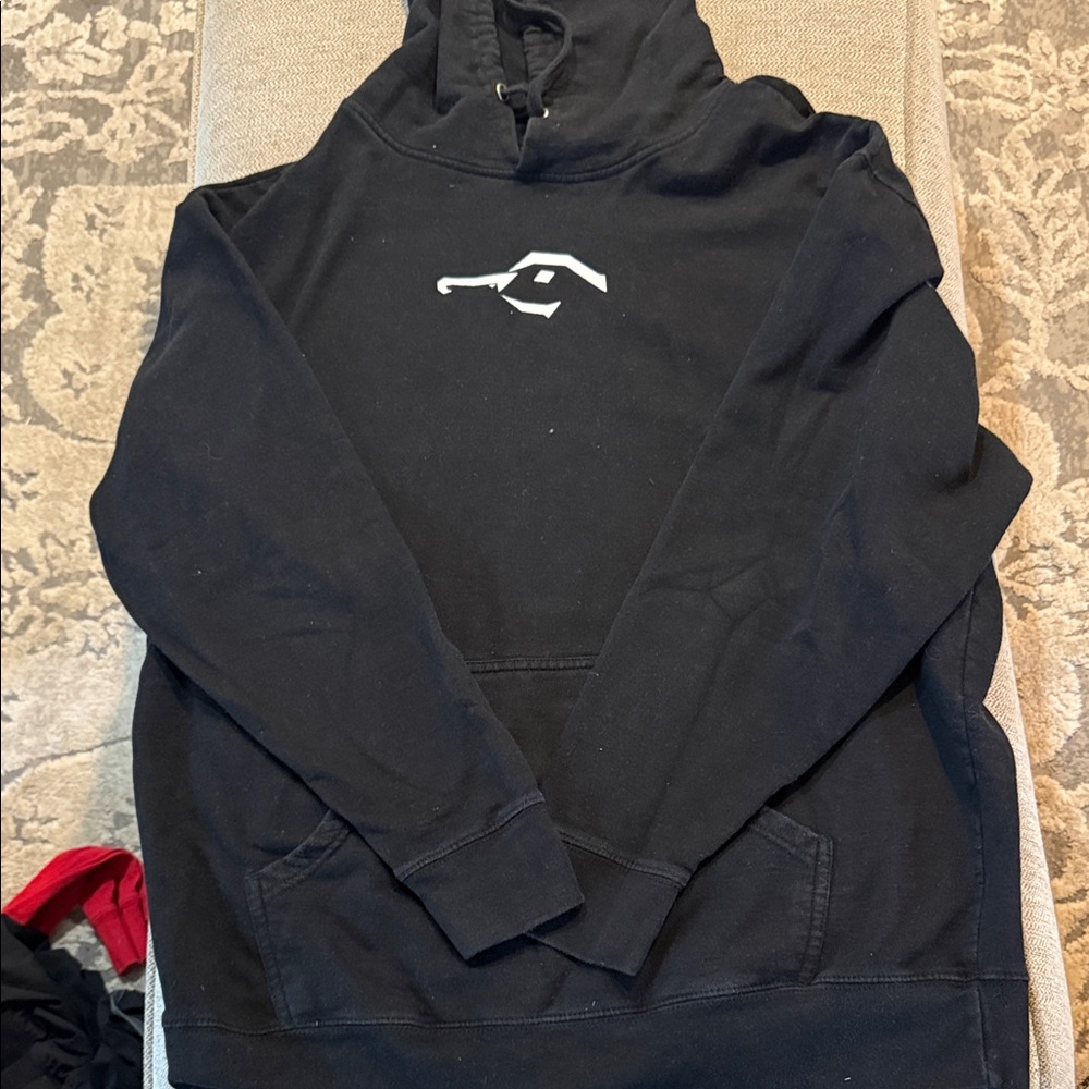 Classic Black Hoodie with White Logo